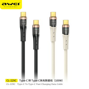 Awei CL-229C C to C快充数据线100W 带